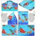 thumbnail image 5 of HAPPY BAY Men's Beach Button Down Christmas Tree Party Dress Shirt Holiday Funny Hawaiian Santa Gifts Shirts for Men 3XL Santa Reindeer Sleigh, Blue, 5 of 7