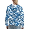 thumbnail image 7 of Qekee Leaves And Flowers Pattern Womens Hoodies Oversized Sweatshirts Pullover Long Sleeve Winter Fall Outfits Fashion,Loose Pullover Tops-XX-Large, 7 of 7