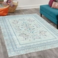 thumbnail image 2 of Floral Decorative Rug, Curlicue Spring Romance Blooming Ethnic Flower Petals in Happy Colors Art, Quality Carpet for Bedroom Dorm and Living Room, 6 Sizes, Pale Blue, by Ambesonne, 2 of 4