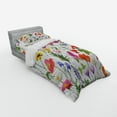 thumbnail image 3 of Ambesonne Flower Bedding Set 4 Pcs, Colored Roses Tulips, Queen, Multicolor, 3 of 3
