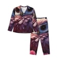 thumbnail image 1 of Fotbe Cute Flower Owl Conjunto de Pijama de Manga Larga para Mujer con Estampado, Ropa de Dormir de 2 Piezas, Conjunto de Casa Suave y Cómodo con Bolsillos-Small, 1 of 7