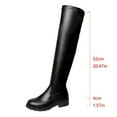 thumbnail image 5 of Black Black Over The Knee Boots With Round Toe And Chunky Heel For A Sleek And Stylish Cold Weather Look, 5 of 9
