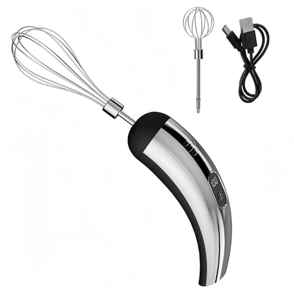 Rechargeable Electric Egg Beater With 2 Heads Drink Mixer Handheld Milk Frother