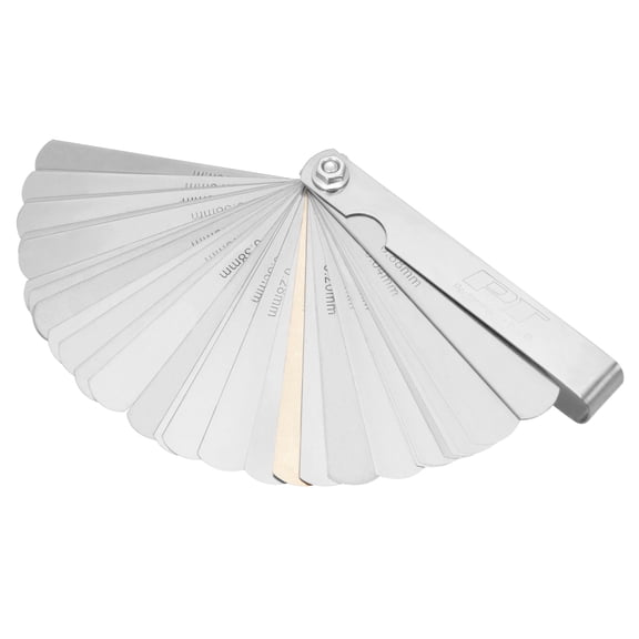 Performance Tool W125C: 32 Blade Metric and SAE Feeler Gauge Set with .010 Brass Blade for Transistorized Ignitions, 3-1/2 in. Long