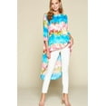 thumbnail image 2 of Tie-dye Venechia High Low Fashion Top With 3/4 Sleeves, 2 of 5