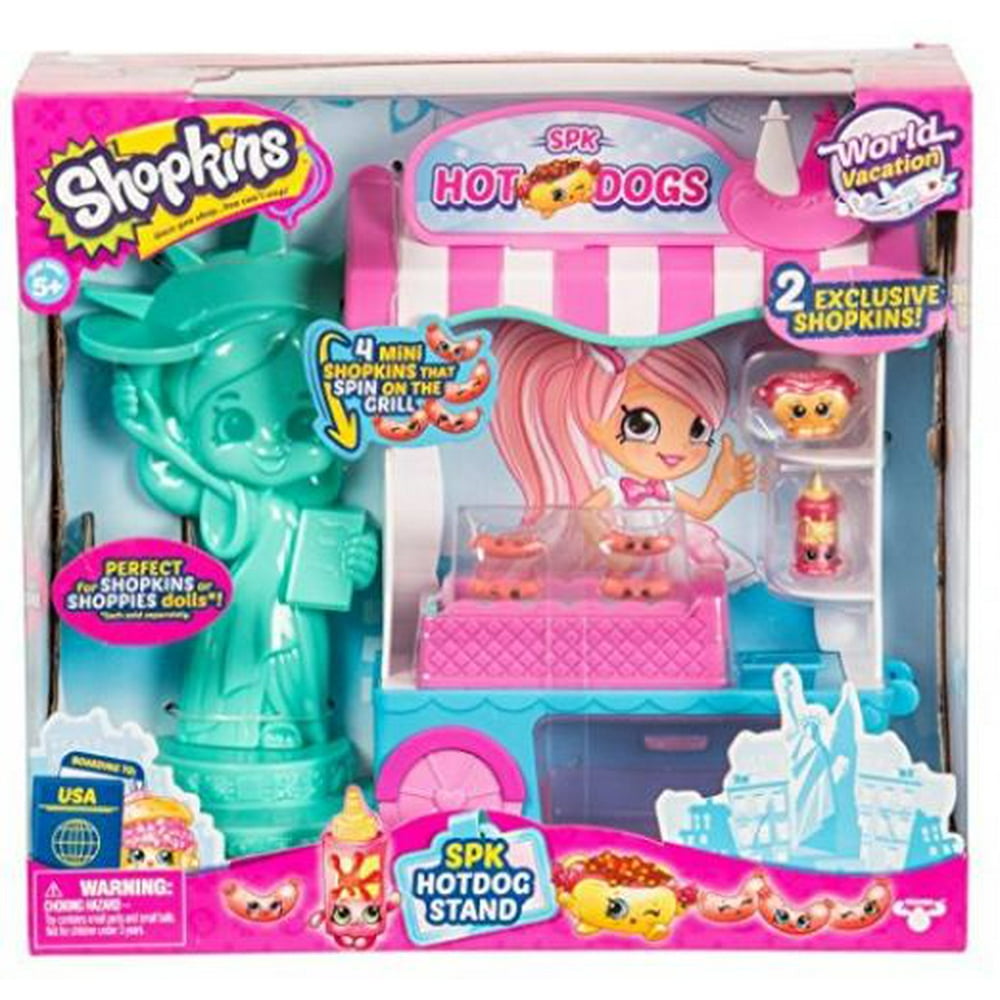 Shopkins Season 8 USA Hotdog Stand Playset with Shopkins Season 8 America Toy 12 Pack Walmart