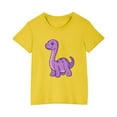 thumbnail image 5 of Zwiiyzr T-Shirts à Manches Courtes Col Rond Dinosaure pour Enfants Garçons Filles 3-10 Ans, Haut en Coton Imprimé Mode Mignon Jaune, 5 of 5