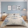 thumbnail image 2 of California King Size Duvet Cover 4 Piece Bedding Set Farmhouse Blue Hydrangea Bed Sheet Sets Soft Microfiber Comforter Cover with Flat Sheet 2 Pillow Shams, 2 of 5