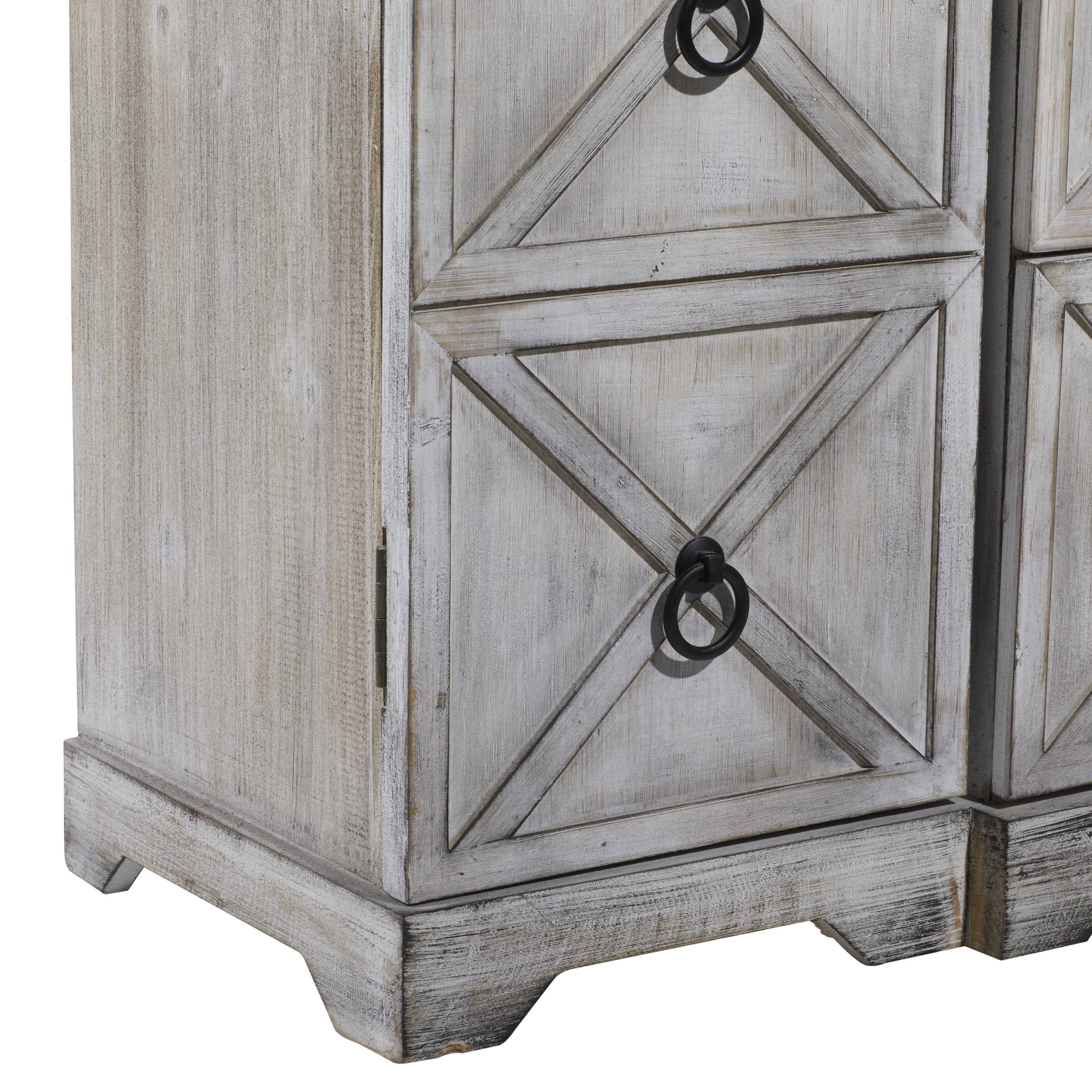 DecMode 36" x 33" White Wood 3 Drawers and 6 Shelves Cabinet, 1-Piece