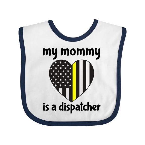 Inktastic Dispatcher Mom Emergency Gold Line Flag Boys or Girls Baby Bib
