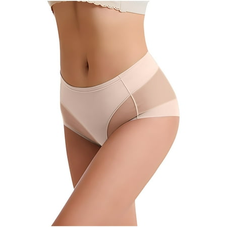 Plus Size Women Underwear  Women Solid Color Patchwork Briefs Panties Underwear Knickers Bikini Underpants Pink S