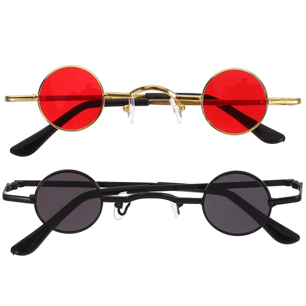 2pcs gafas de sol de círculo pequeño vintage gafas de sol de moda hippie gafas de sol