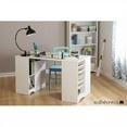 thumbnail image 5 of Pemberly Row Traditional Craft Table with Storage in Pure White, 5 of 6