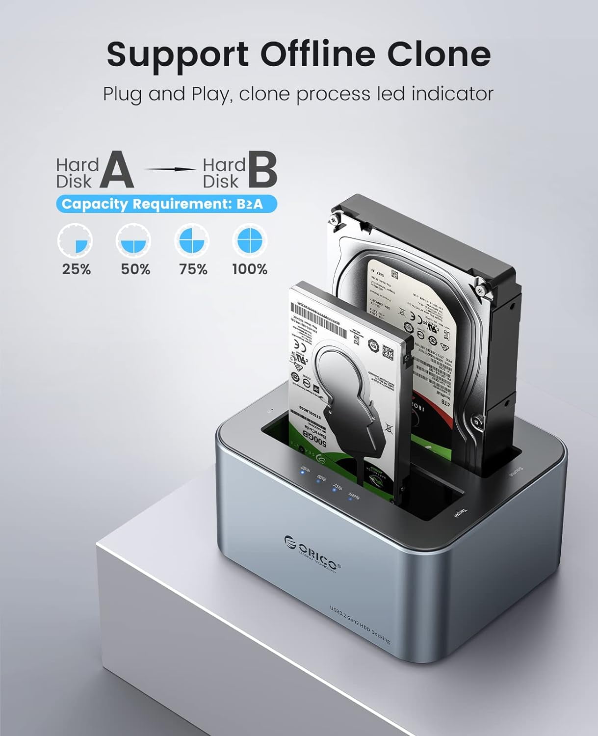 ORICO 4 Bay External Hard Drives Enclosure 10Gbps Aluminum ORICO 4 Bay External Hard Drives Enclosure 10Gbps Aluminum