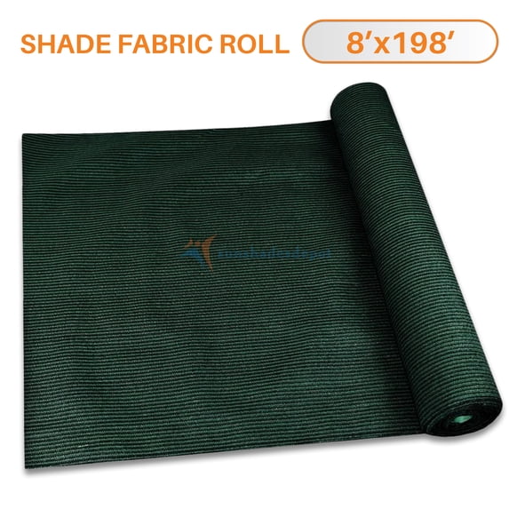 TANG Sunshades Depot 8'x198' Shade Cloth 180 GSM HDPE Dark Green Fabric Roll Up to 95% Blockage UV Resistant Mesh Net For Outdoor Backyard Garden Plant Barn Greenhouse