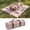 Brown, variant on 70 x 120 Inch Extra Large White Outdoor Picnic Blanket Woven Cotton Yarn Blanket with Fringe and Leather Storage Strap Boho Decor for 8 to 12 Camping Lawn Wedding Photoshoot Beach Park Grass