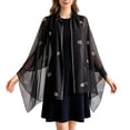 thumbnail image 2 of UDAUDU Shawls and Wraps for Evening Dresses Silk Embroidered Long Scarf Lightweight Wrap for Evening Party Fashion Shawl Wraps for Women Formal Black, 2 of 4