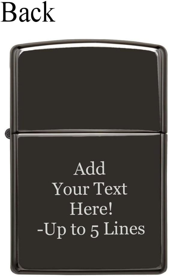 Zippo Lighter - Customized Message on Western Design, - High Polish Black 48968