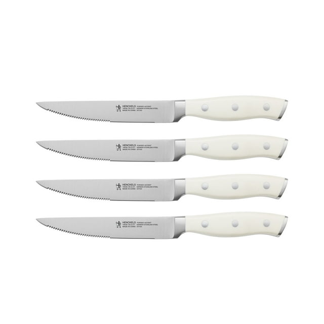 HENCKELS Forged Accent Ensemble de Steak 4 Pcs, Blanc
