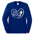 thumbnail image 2 of Wild Bobby His Grace Is Enough Heart Inspirational/Christian Men Long Sleeve Shirt, Royal, Small, 2 of 5