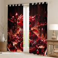 thumbnail image 2 of Manfei Cute Kawaii Dragon Animals Curtains and Drapes Pack of 2 (52x63 Each),Fantasy Crystal Black Out Curtains,Red Orange, 2 of 6