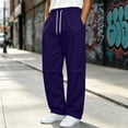 thumbnail image 2 of MXALUOB Open Bottom Sweatpants Men Straight Leg Drawstring Athletic Pants Full Length Loose Fit Pleated Fashion Pant Gym Running Trousers, 2 of 6