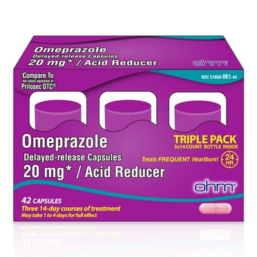Ohm Omeprazole Tablets, Delayed-Release Tablets, 20mg Acid Reducer, 42 Tablets