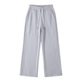 thumbnail image 4 of WhouRiu Boys Casual Jogger Pants Solid Color Drawstring Waist Baggy Wide Leg Sweatpants Kids Comfortable Cute Trousers With Pockets,5-6 Years, 4 of 7