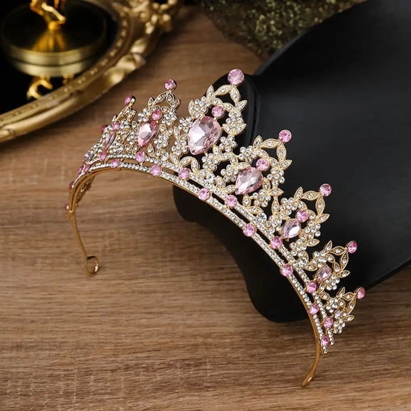 Children's Princess Crown Crystal Tiara Girls Hair Accessories High-end Atmosphere Dance Performance Birthday Gift Crown