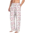 thumbnail image 2 of Uemuo Tulips Flowers Pattern Men's Wide Leg Palazzo Lounge Pants with Pockets Light Weight Loose Comfy Casual Pajama Pants-X-Large, 2 of 9