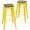 Yellow, variant on YYEAN 30 Inch Metal Bar Stools with Square Solid Elm Wood Seat Top, Backless Stackable Industrial Barstools Set of 2-Deep Blue