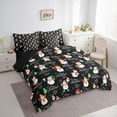 thumbnail image 3 of Homewish Cute Cartoon Snowman 7-Piece Bedding Comforter Set,Merry Christmas King Bedding Sets,Black White Red Bed Sheets For Bot Girls,Microfiber Bedroom Decor Reversible, 3 of 8