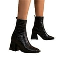 thumbnail image 4 of Gyexs Ankle Boots for Women Dressy Ankle Cowboy Boots Low Heel Western Cowboy Boots Zipper Casual Short Ankle Booties Z04 Black Size 8.5, 4 of 9