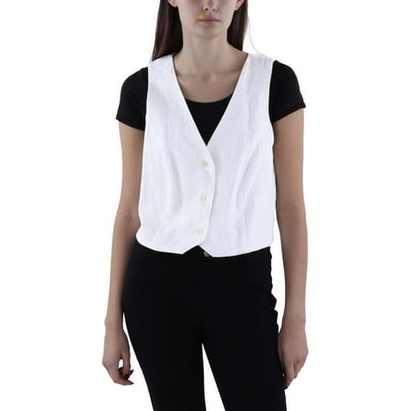 Madewell Womens Linen Button-Down Cropped