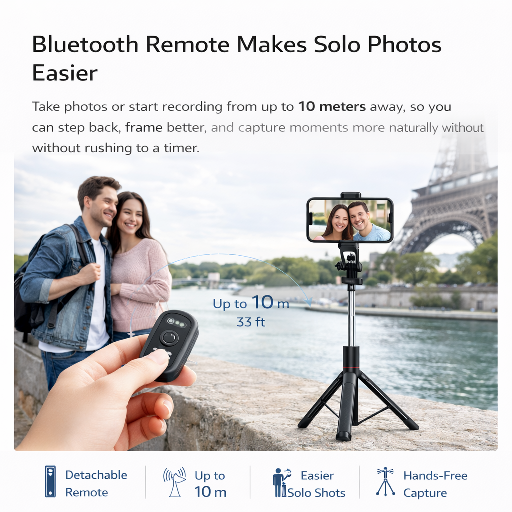 NIUTA 67-Inch Selfie Stick Tripod with Bluetooth Remote photo 6