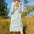 thumbnail image 5 of Elegant Olive Leaf Pattern Dress Summer Dresses Woman Street Style Big Size Casual Dress, 5 of 9