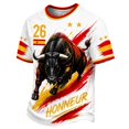 thumbnail image 3 of Kids Spain Bull Graphic Football Short Sleeve T Shirt Boys Girls Soccer Training Uniform Sport Casual Fan Tee 3 Years-16 Years, 3 of 4