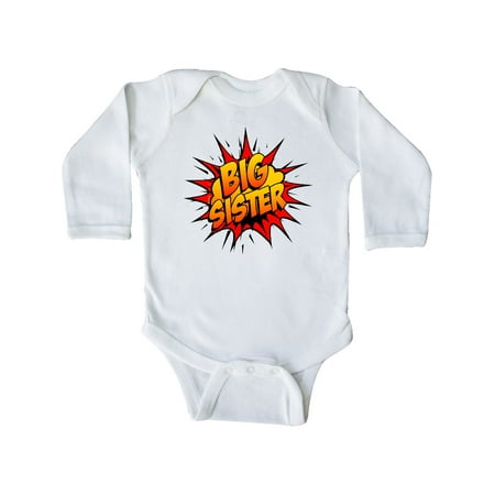 

Inktastic Big Sister Super Hero Gift Baby Girl Long Sleeve Bodysuit