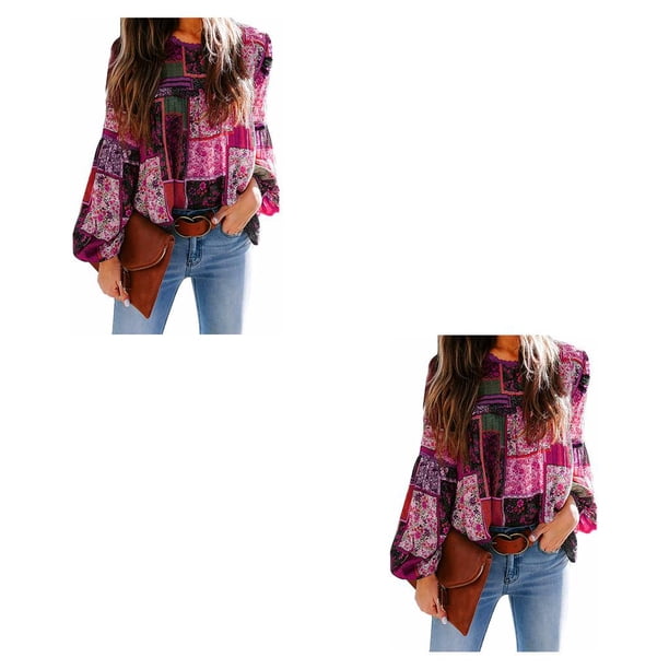 Guardurnaity Camisa de mujer cuello plisado Casual manga casquillo blusa Bohemia interior exterior salidas diarias escuela hogar camisas ropa Type3 NO3 Guardurnaity CBP137689