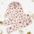 thumbnail image 3 of WOYY Family Matching Pajamas Sets Snowflake Print Long Sleeve Tops Pants Loungewear Jammies, 3 of 5
