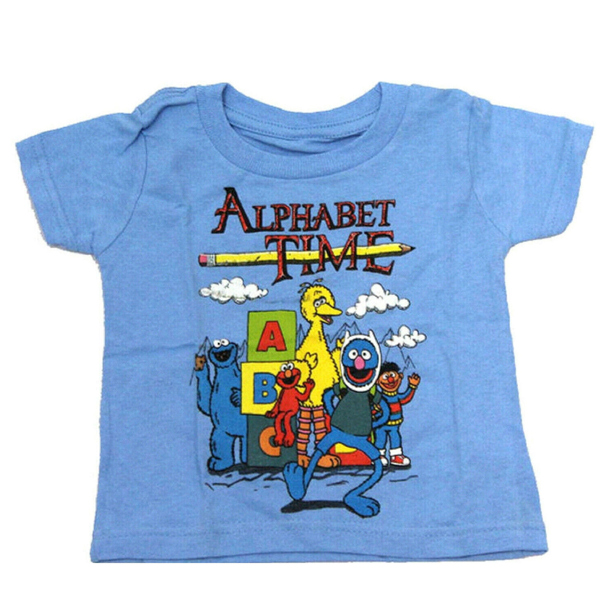 Sesame Street Alphabet Time Baby Infant Blue T-Shirt (12 Months)