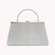 thumbnail image 1 of Bolsos de embrague de noche para mujer Bolsos de banquete de señora plisados ​​con cadena elegante (plata), 1 of 8