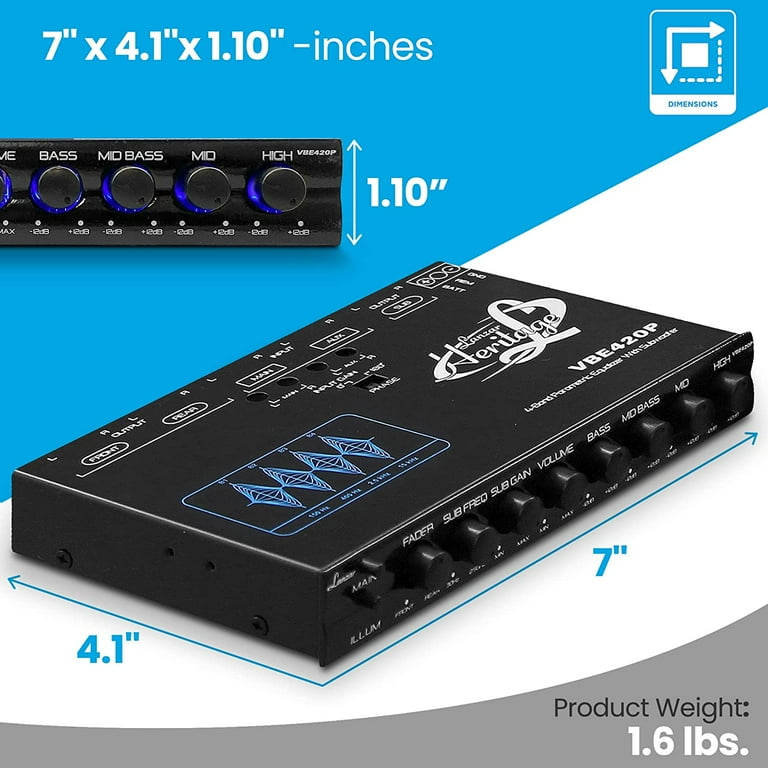 Lanzar 4 Band Parametric Equalizer with Subwoofer Gain Lanzar 4 Band Parametric Equalizer with Subwoofer Gain