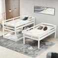 thumbnail image 4 of Hassch Twin Size Triple Bunk Bed With Storage Staircase,Separate Design,White, 4 of 9