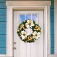 thumbnail image 5 of Iumwxz Christmas Wreath for Front Door 15 Inch Full Artificial Wreath with Glitter Berry Clusters and Frosted Branches Blue PVC Indoor Outdoor Holiday Decor, 5 of 8