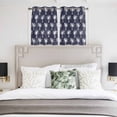 thumbnail image 3 of Date Tree Kitchen Curtains Window Panels, Navy Blue Farmhouse Summer Tropical Plants Insulated Window Treatment Curtain, Grommet Curtains for Bedroom/Living Room/Bathroom, 2 Piece 42"Wx45"L, 3 of 8