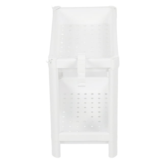 Bathroom Shelf, Slim Storage Cart, Freestanding Storage Rack Organizer Shelving Unit for Kitchen, Bathroom, Laundry, Narrow Places, White
