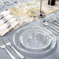 thumbnail image 3 of LIYH 210 Pcs Rolled Plastic Silverware Dinnerware Sets - Clear Disposable Heavyduty Plastic Disposable Plates for Wedding Party Silver Rimmed Cups 30 Guests, 3 of 8