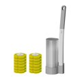 thumbnail image 2 of Juego de 13 escobillas de baño con cabezal de repuesto, soporte de limpieza, almohadilla para cuenco, material PP, montaje en pared, apto para limpiez Gris 12 cabezas amarillas, 2 of 8