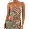 thumbnail image 2 of Biekopu Women Camisole, Spaghetti Straps Backless Flower Slim Fit Summer Tops for Party Club, 2 of 7